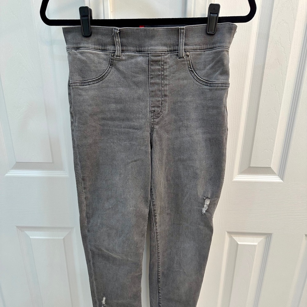 Spanx Distressed Skinny Jeans Vintage Grey